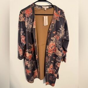 Philosophy Black and Red Floral Cape